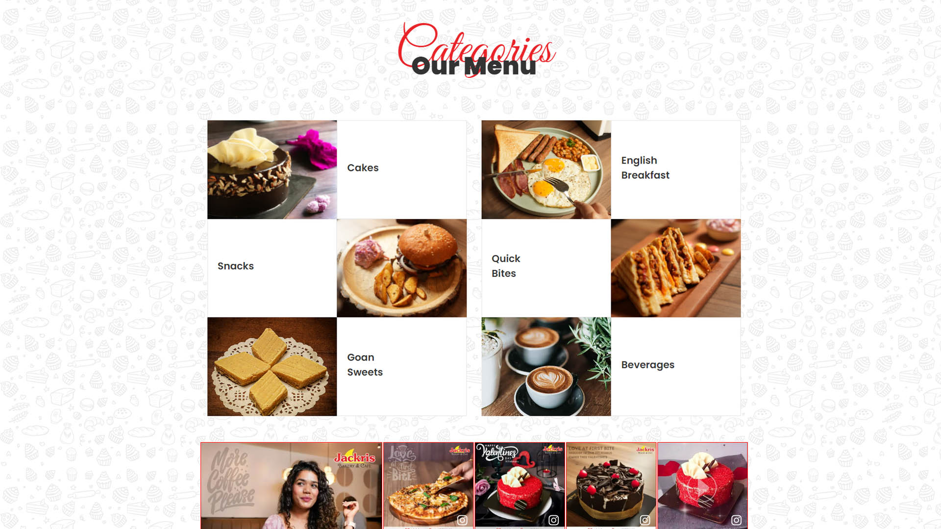 Jackris Bakery website image