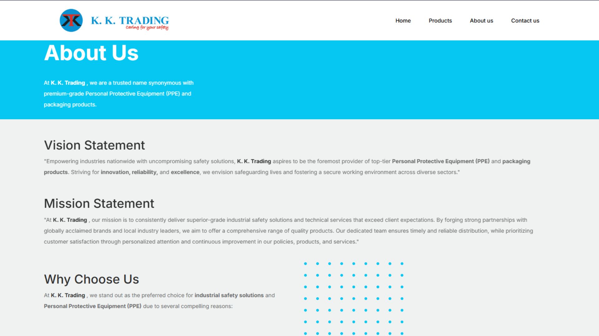 KKTrading Goa website