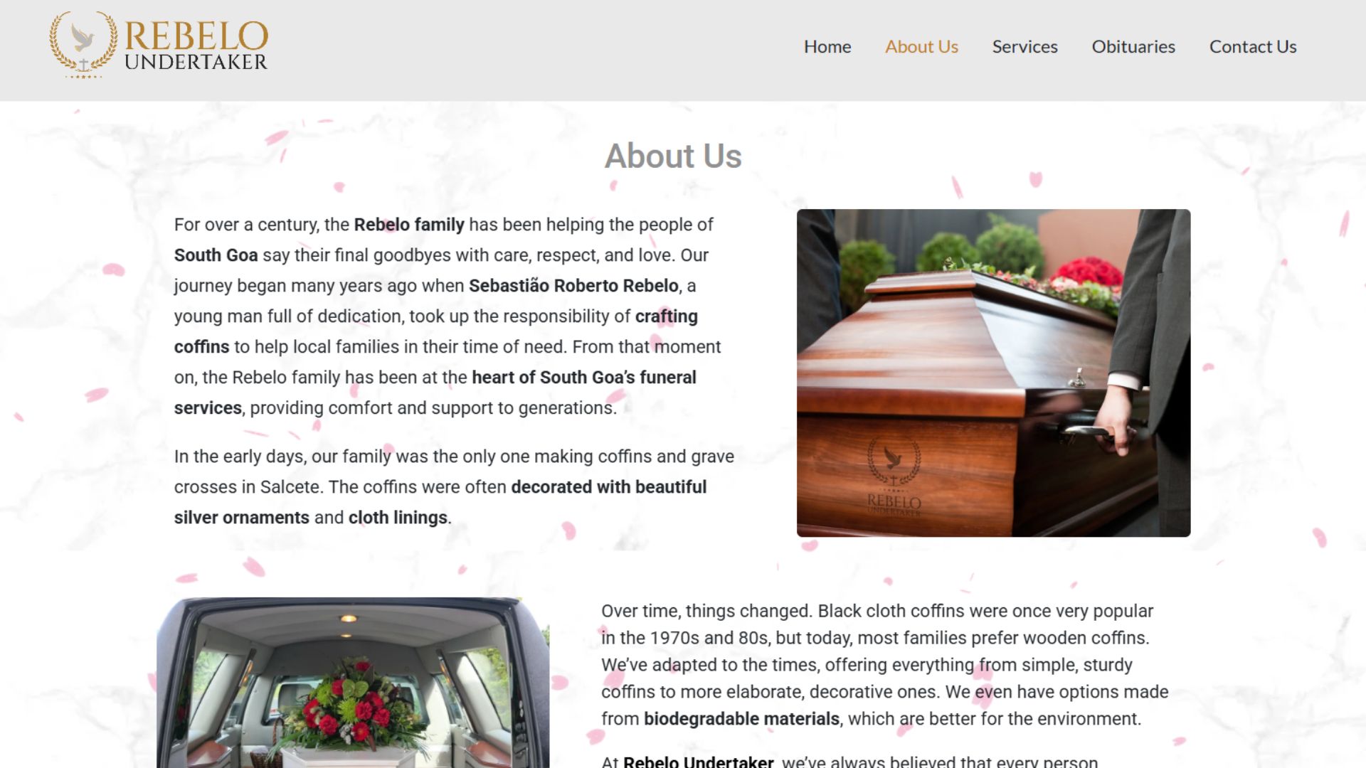 rebelo undertaker website