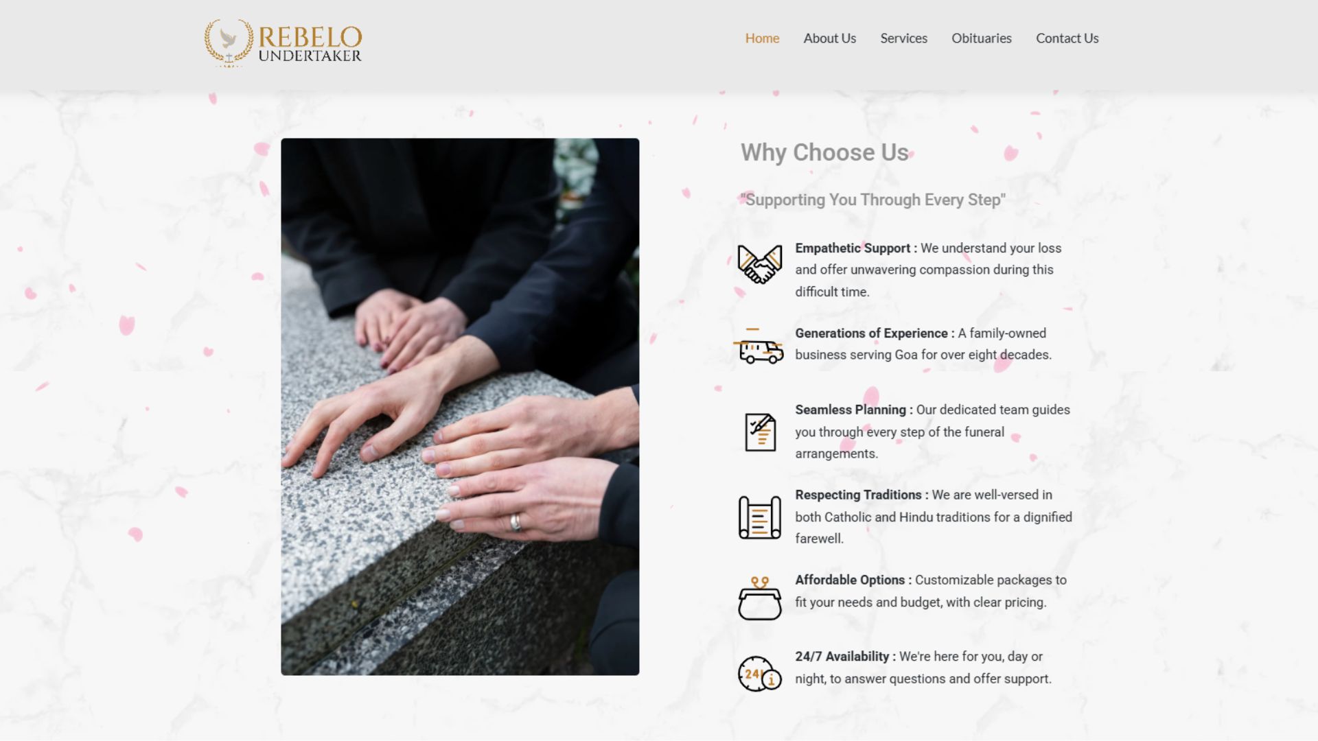 rebelo undertaker website