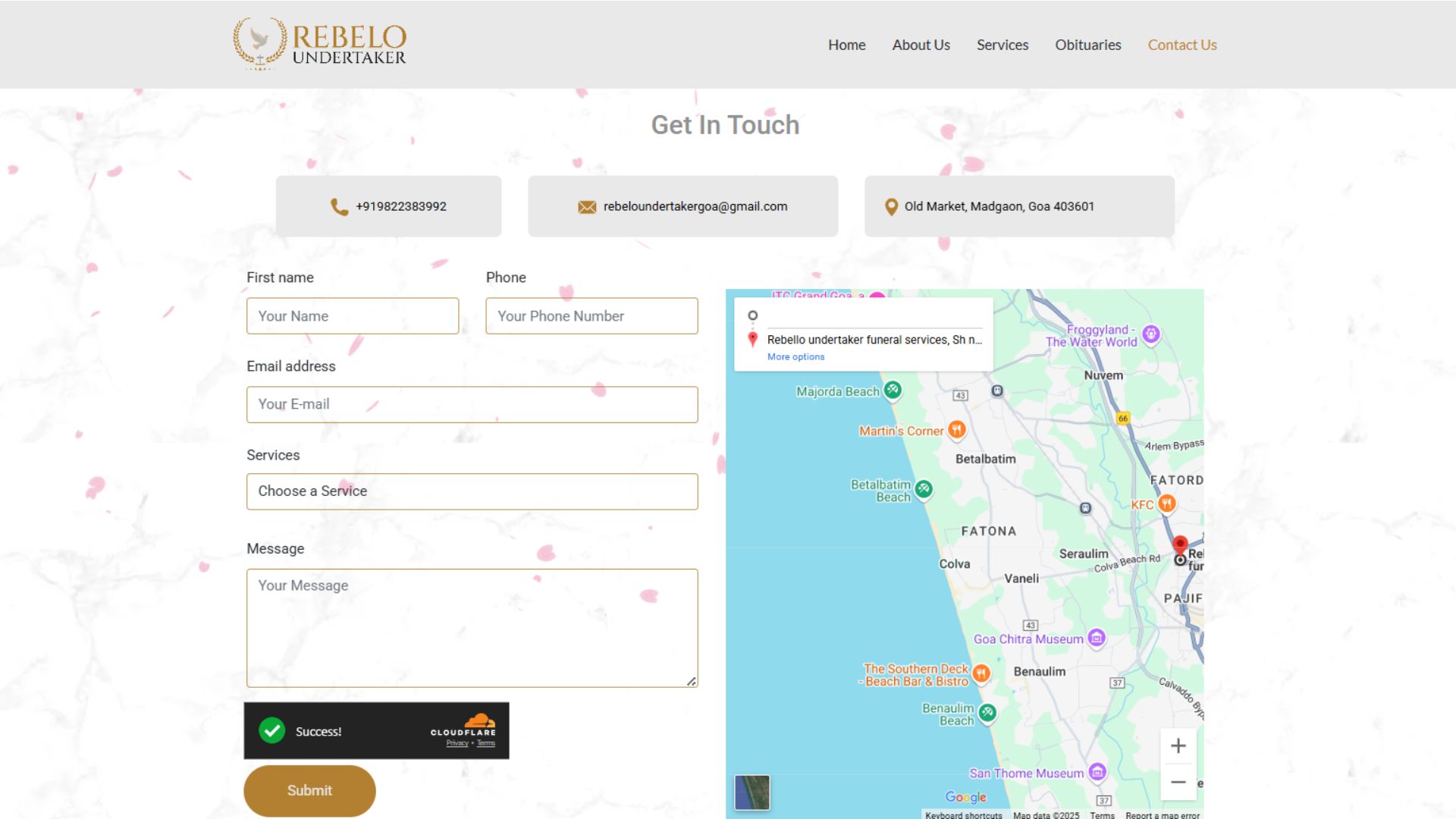 rebelo undertaker website