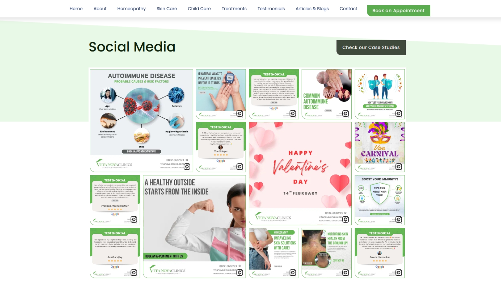 Vitanova Clinics website