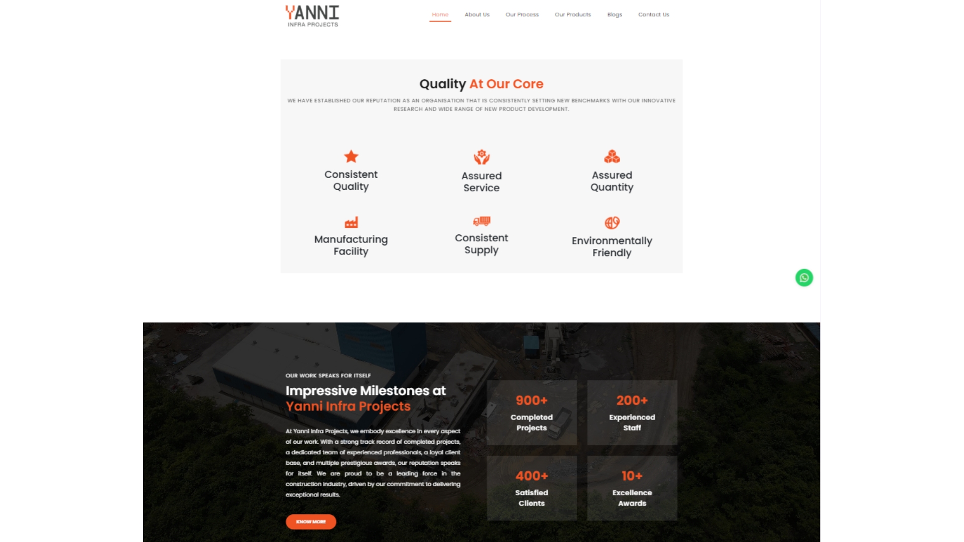 Yanni Infra Projects website