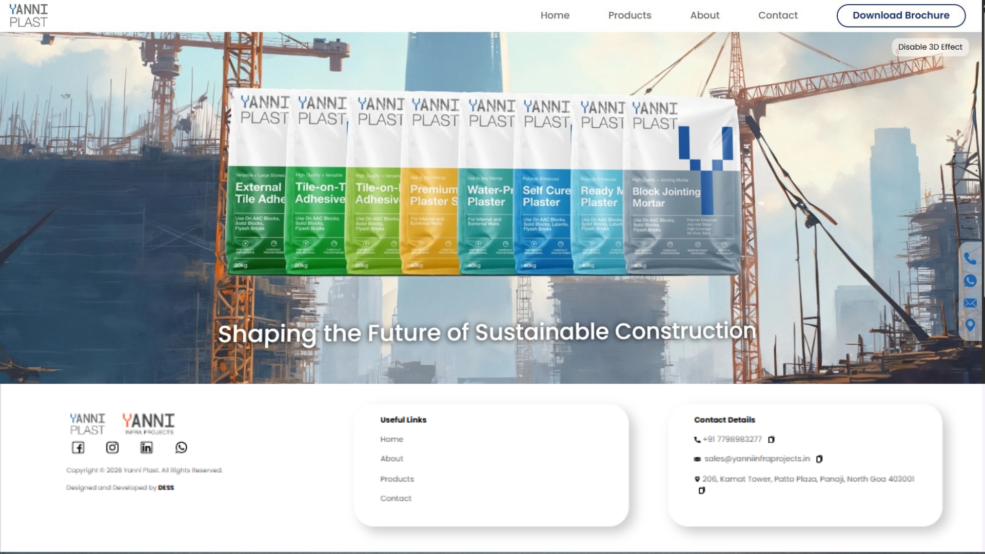 Yanni Infra Projects website